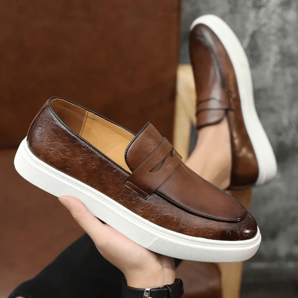 Leather Moccasin Slip-On for Men by Valerion