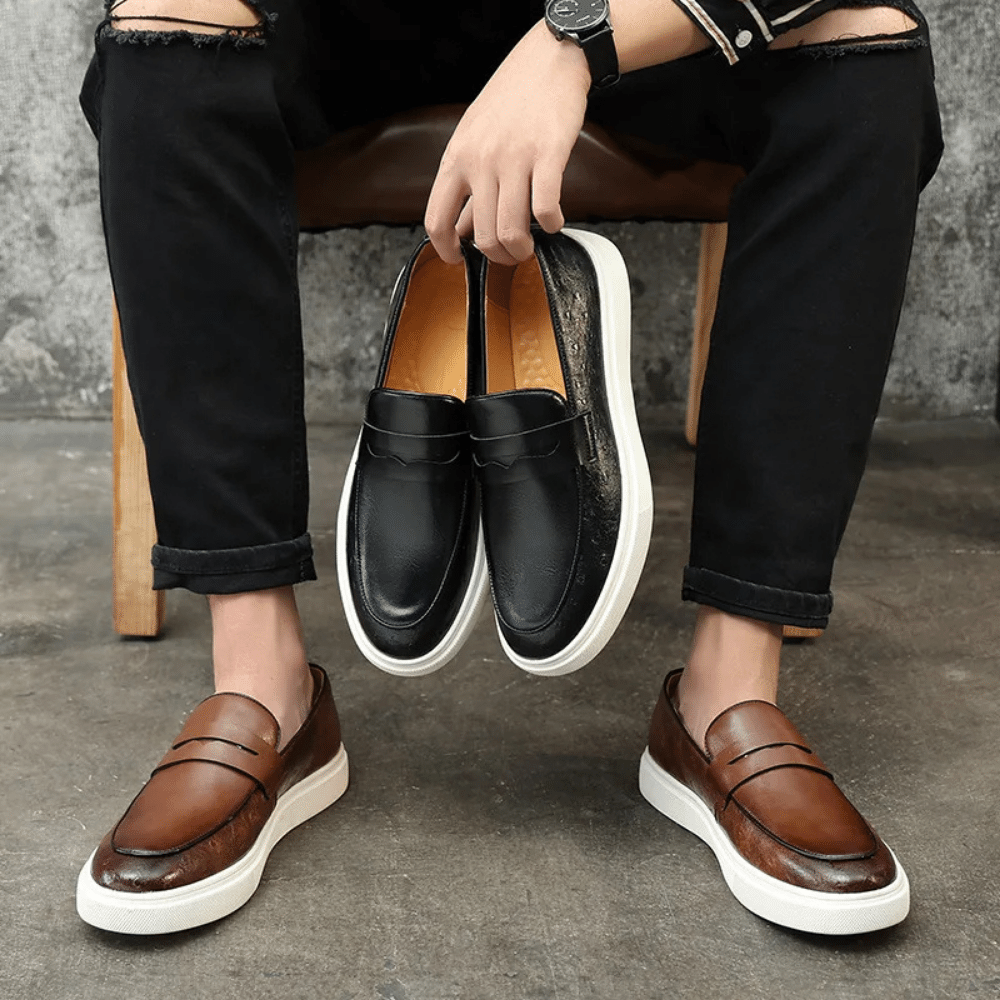 Leather Moccasin Slip-On for Men by Valerion