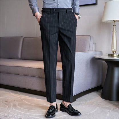 Pinstripe Suit Trousers for Men Valerion