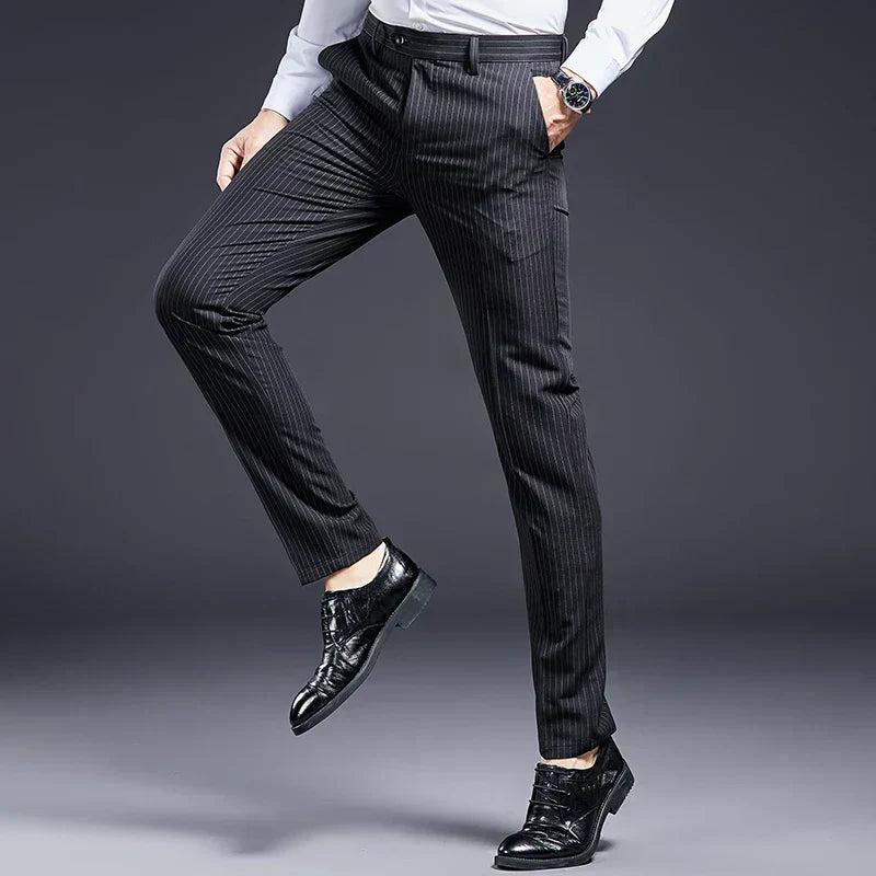 Premium Men's Suit Trousers Striped Valerion