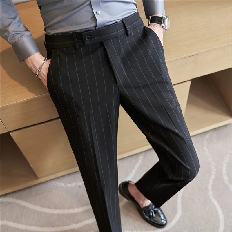 Pinstripe Suit Trousers for Men Valerion